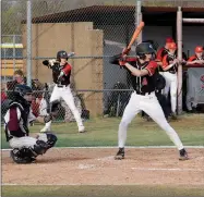  ?? Graham Thomas/Herald-Leader ?? Pea Ridge senior A.J. Boyd waits on a pitch during a game March 7 at Siloam Springs. The Panthers defeated the Blackhawks 4-3.