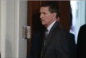  ?? AP FILE ?? Mike Flynn arrives for a news conference in the East Room of the White House in Washington.