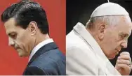  ??  ?? Polémica. El Vaticano dijo a México no recibirá antes ni después a Peña Nieto, sino hasta después de la Cumbre del G20.