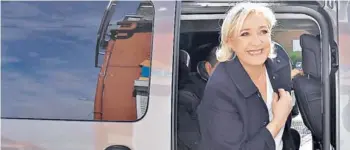  ?? FOTO: AFP ?? Marine Le Pen ayer en Henin-Beaumont, al norte de Francia.