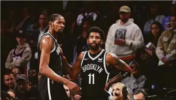  ?? Al Bello / TNS ?? The Brooklyn Nets are the third betting choice to win next year’s NBA title behind only the Celtics and Warriors.