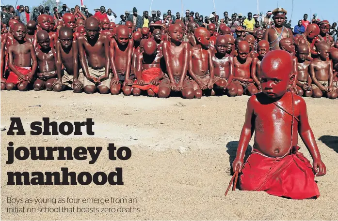  ?? /PHOTOS: ANTONIO MUCHAVE ?? A four-year-old boy at an initiation ceremony in Mpepule, GaModjadji in Limpopo. He was the youngest initiate at a month-long initiation school, located in Mpepule village.