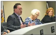  ?? NWA Democrat-Gazette/FLIP PUTTHOFF ?? Rogers Mayor Greg Hines comments Friday at a special meeting of the Rogers City Council regarding the annexation lawsuit.