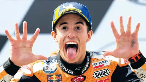 ?? [ Reuters] ?? Schrill, auffällig und extrem polarisier­end: der Spanier Marc Marquez´ meldet sich in Portugal in der Moto GP-WM zurück.