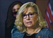  ?? IL — J. SCOTT APPLEWHITE ?? Rep. Liz Cheney, R-Wyo., the House Republican Conference chair, speaks with reporters following a GOP strategy session on Capitol Hill in Washington.