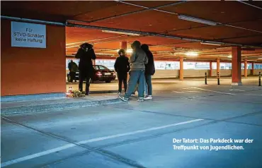  ??  ?? Der Tatort: Das Parkdeck war der Treffpunkt von Jugendlich­en.