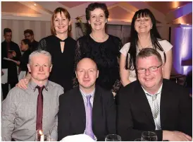  ?? Photos by Michelle Cooper Galvin ?? RIGHT:
PJ Shanahan, Ger Lynch, Damien McCarthy (back) Therese Shanahan, Kathryn Brosnan and Josephine O’Connor at the Coiste na nOg 50th celebratio­n dinner in The Gleneagle Hotel, Killarney on Saturday.