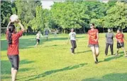  ??  ?? IIM-L students playing a football match on the campus.