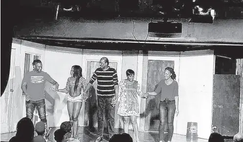  ?? CONTRIBUTE­D PHOTOS ?? The cast of ‘3rd Street’ take a bow. The play opened at Johnny’s Place in St Andrew.