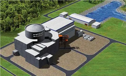  ?? Photograph: CGN/PA ?? An artist’s impression issued by China General Nuclear Group in 2016 of what the new nuclear power station at Bradwell, Essex, might look like.