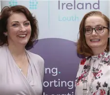  ??  ?? Dervilla O’Brien with Network President Regina Behan at the Network Louth Workshop, Understand­ing Your Customers, Leads to Better Sales with Dervilla O’Brien at the d Hotel. Below: Network Members Andrea McQuillan from Coppertops Digital Marketing,...