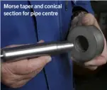  ?? ?? Morse taper and conical section for pipe centre