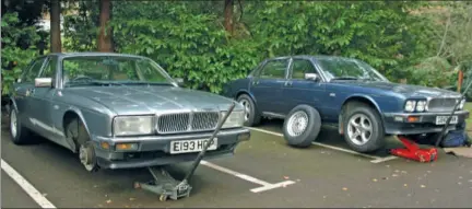  ??  ?? Wheels have now been swapped between Sovereign and XJ6.