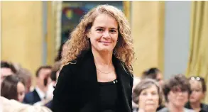  ??  ?? Governor General Julie Payette. Canadian Press/Justin Tang photo