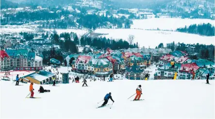  ??  ?? Un aperçu de la station Tremblant, l’an dernier, à la mi-janvier. Cette année, à la fin décembre, le grand froid qui avait frappé la province avait cependant nui aux stations de ski. PHOTO D’ARCHIVES, AGENCE QMI