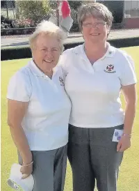  ??  ?? Victorious President’s Prize winners at Burnside Bowling Club were Jean Worrall and Isobel Robertson