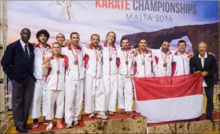  ?? (Photo DR) ?? Les compétiteu­rs du Karaté club Shotokan de Monaco ont trusté les premières places à Malte, à l’occasion du championna­t d’Europe des petits États.