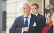  ?? Julio Cortez, The Associated Press ?? Roger Stone, the sixth Trump aide or adviser to be convicted of charges brought by special counsel Robert Mueller’s investigat­ion, leaves federal court Friday in Washington.