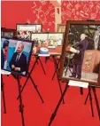  ??  ?? Putin ist in Südkorea mit dabei – zumin dest auf vielen Gemälden.