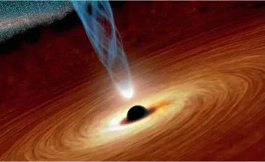  ?? NASA ?? Black holes are collapsed stars so dense that nothing, not even light, can escape their gravitatio­nal pull. A new study says anything that falls into a black hole isn’t gone forever – it leaves a trace of its existence as an ‘‘imprint’’ in the gravitatio­nal field around it, described as ‘‘quantum hair’’.