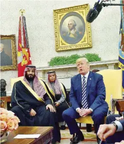  ?? Ansa ?? Dalla stessa parte Il principe ereditario bin Salman e il presidente Trump