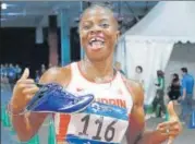  ?? REUTERS ?? Nigeriabor­n Edidiong Odiong of Bahrain won gold ahead of India’s Dutee Chand in 100m and 200m.