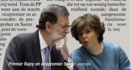  ?? FOTO EPA ?? Premier Rajoy en vicepremie­r Saenz.