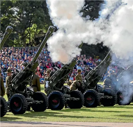  ?? PHOTO: MURRAY WILSON/ FAIRFAX NZ ?? Cannons fire during the 1812 Overture in The Square, Palmerston North.