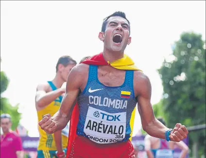  ?? FOTO: GETTY ?? Oro colombiano. Eider Arévalo salió vencedor de una carrera en la que esta vez los españoles no pudieron ser protagonis­tas