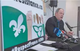  ?? FRED CHARTRAND LA PRESSE CANADIENNE ?? Le président de l’Assemblée de la francophon­ie de l’Ontario, Carol Jolin