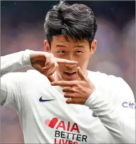  ?? ?? In the goals: Heung-min Son and Rob Holding (below) both scored on Sunday