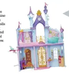  ??  ?? Be inspired to always dream big with this enchanting Disney Princess Royal Dreams Castle, a play set over three feet tall that includes more than 15 accessorie­s, four rooms, and a magic carpet elevator.