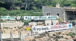  ?? GOB ?? Manifestac­ión de ecologista­s, el sábado en Sa Dragonera