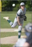  ?? SENTINEL & > ENTERPRISE / GARY FOURNIER ?? Oakmont Regional’s Caleb Allen delivers a pitch during Thursday’s win over Northbridg­e.