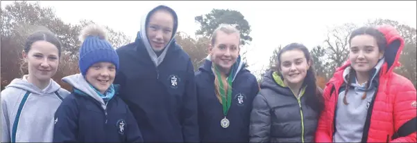  ??  ?? Second year DCW athletes Megan,Catherine, Rebecca, Lily (Silver Medalist), Sadhbh and Aoibheann at the Mile Challenge in Greystones.