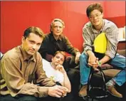  ?? Dan Krauss For The Times ?? YAHOO’S leadership team in 1998: Jeff Mallett, David Filo (reclining), Tim Koogle and Jerry Yang.