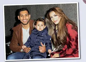 ??  ?? Faryal with her champion boxer husband Amir and daughter Lamaisah