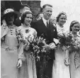  ??  ?? 1940: Irene, second left, at George’s wedding