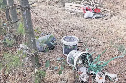  ?? FOTO: ANKE VOLLMER ?? Leider kein Einzelfall: Bürger entsorgen Müll vomUmbauod­er der Renovierun­g im Wald.