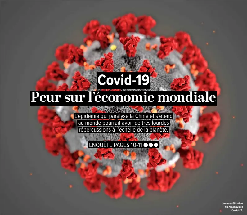  ??  ?? Une modélisati­on du coronaviru­s Covid-19.