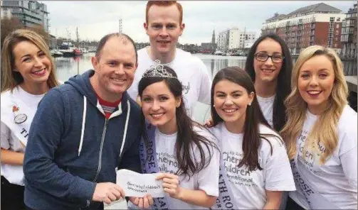  ??  ?? Rose of Tralee Maggie McEldowney with fellow Roses who are going out to work as volunteers in Belarus with Adi Roche’s Chernobyl Children Internatio­nal charity shortly - Kerry Rose Danielle O’Sullivan will also be travelling with the group.