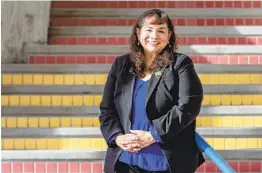  ?? DON BOOMER ?? Oceanside Councilwom­an Esther Sanchez will be installed as the first woman and Latina to be mayor in the city’s 120-year history.