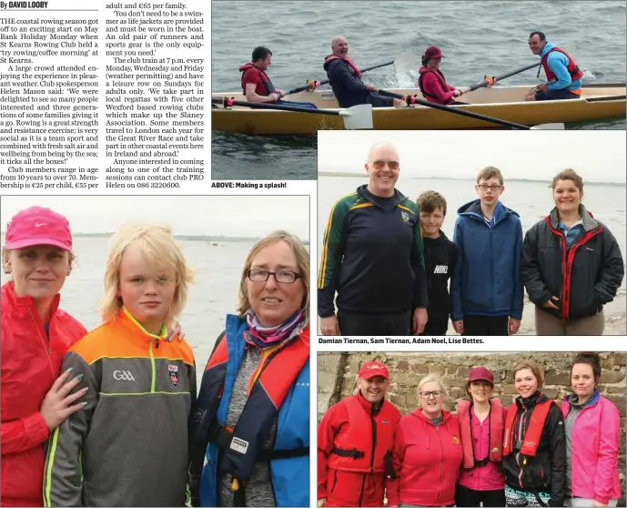  ??  ?? Gillian Roche, Alex Roche, Helen Mason. ABOVE: Making a splash! Damian Tiernan, Sam Tiernan, Adam Noel, Lise Bettes.