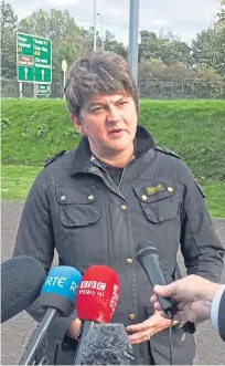  ??  ?? DUP leader Arlene Foster: ‘Discussion­s continue’.