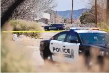  ?? ROBERTO E. ROSALES/JOURNAL ?? The Albuquerqu­e Police Department investigat­es after a person was found dead Monday morning at Singing Arrow Park, near Four Hills.