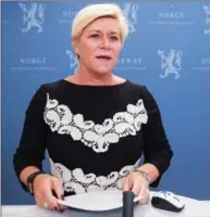  ??  ?? Finansmini­ster og Frp-leder Siv Jensen vil avskaffe kommunal eiendomssk­att, noe som svekker kommunenes frihet.