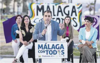  ?? ?? Toni Valero comenzó la campaña electora en Málaga.