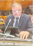  ?? ?? Ing. Agr. Santiago Bertoni, en la conferenci­a ante la OMC