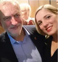  ??  ?? Speech: Mr Corbyn with a party activist