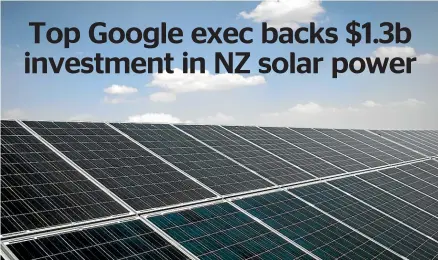  ?? FILE PHOTO ?? A ‘gold rush’ of planned investment­s in renewables continues as New Zealand and US entreprene­urs unveil the country’s biggest planned solar project to date.